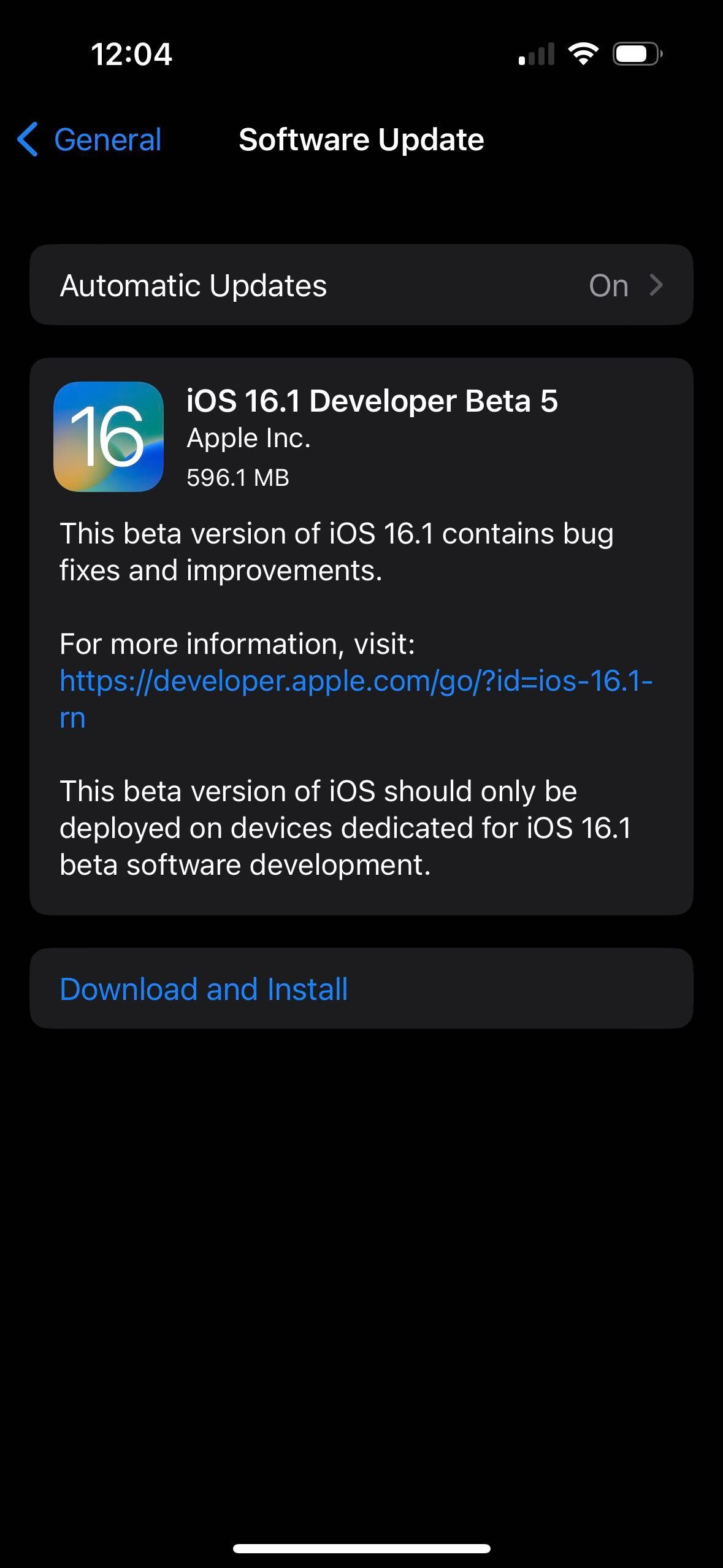 Обновление iOS 16.1 бета 5.