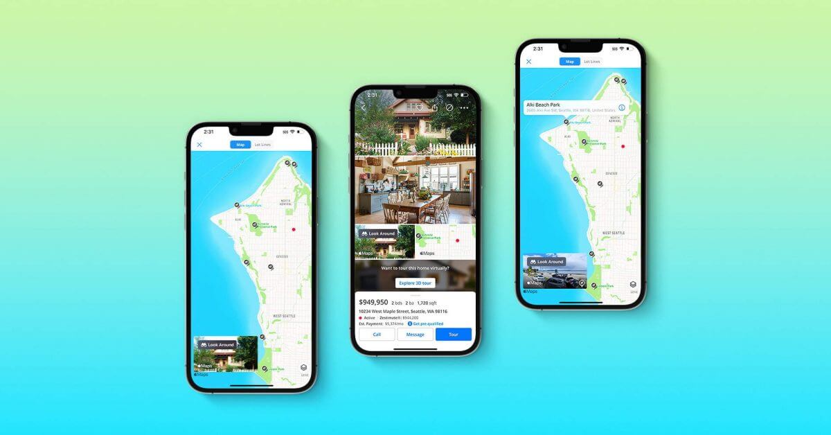 Приложение Zillow теперь интегрируется с Apple Maps Look Around.
