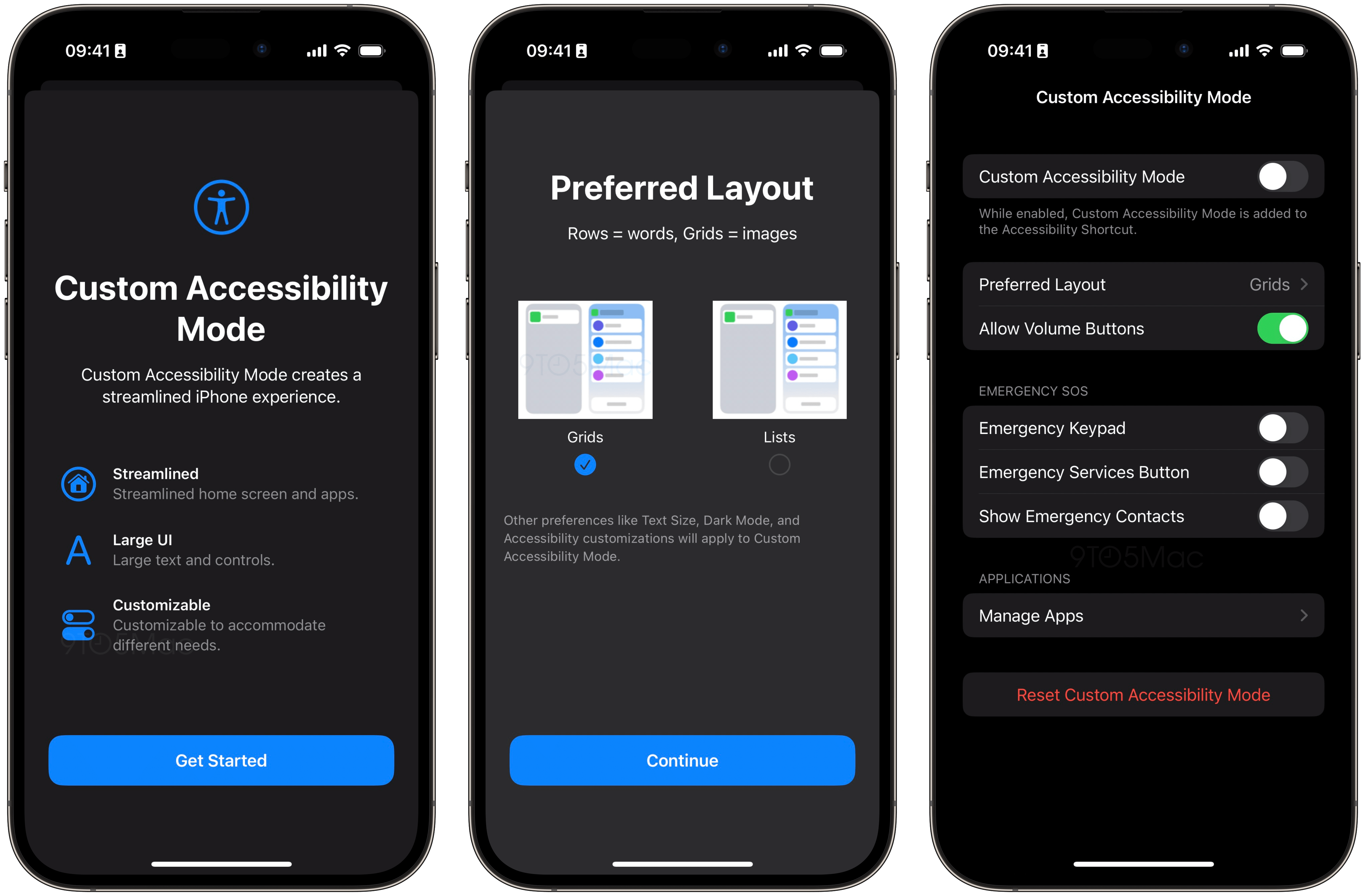 Пользовательский режим специальных возможностей iOS 16.2 с оптимизированным интерфейсом для iPhone и iPad