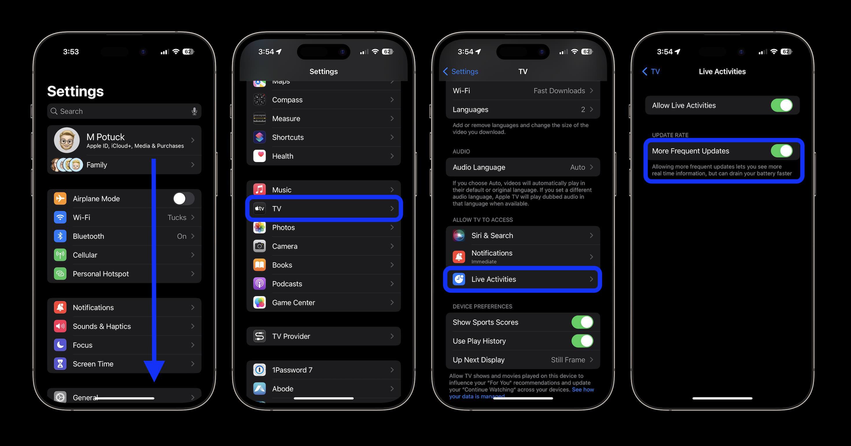 Включить более частые обновления Live Activity на iPhone в iOS 16.2 1