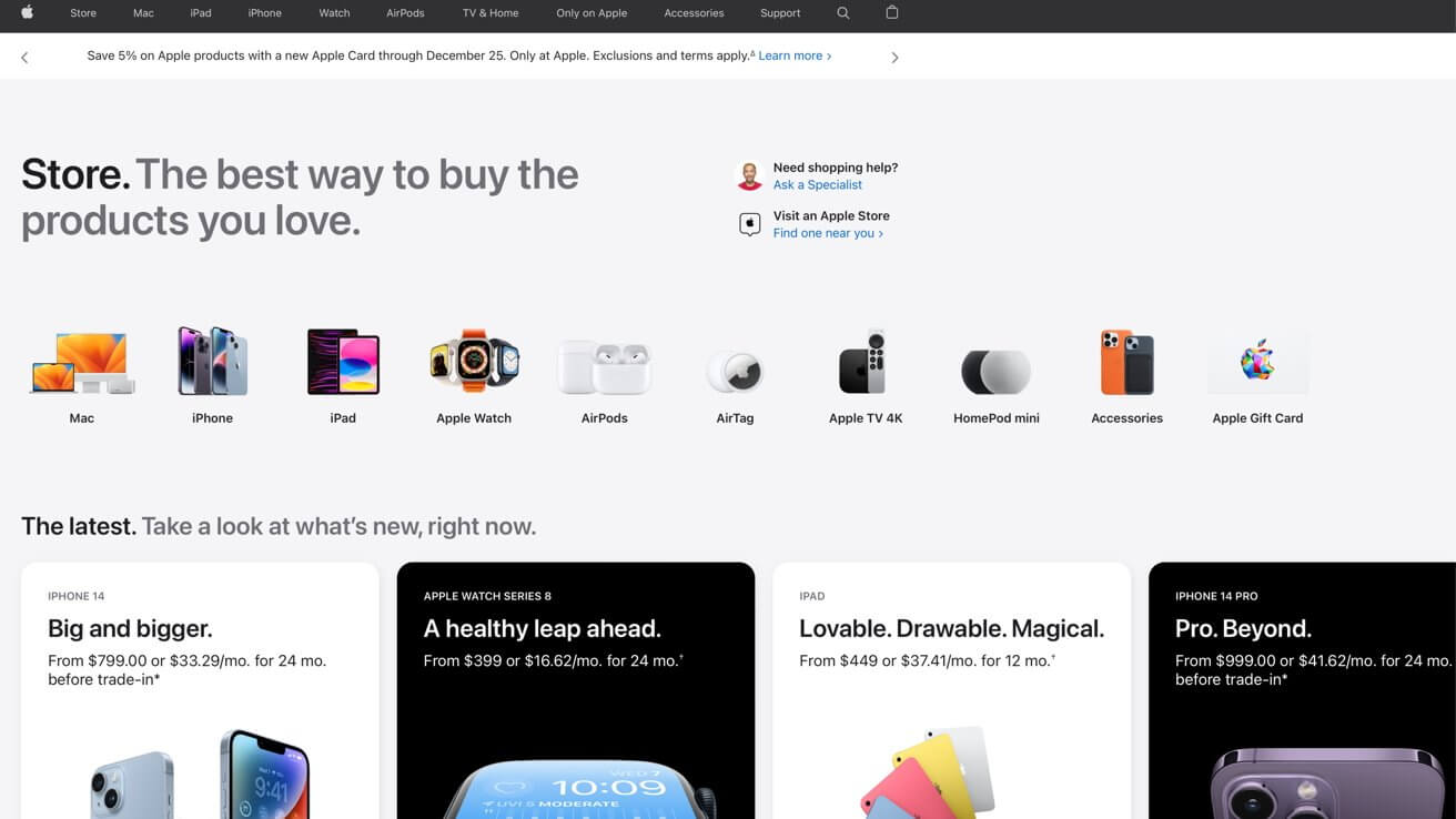 Сайт Apple Store испытывает кратковременные сбои