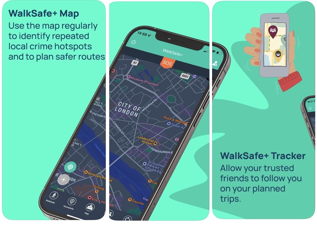 WalkSafe+ помогает выбирать самые безопасные маршруты во время ежедневных поездок.