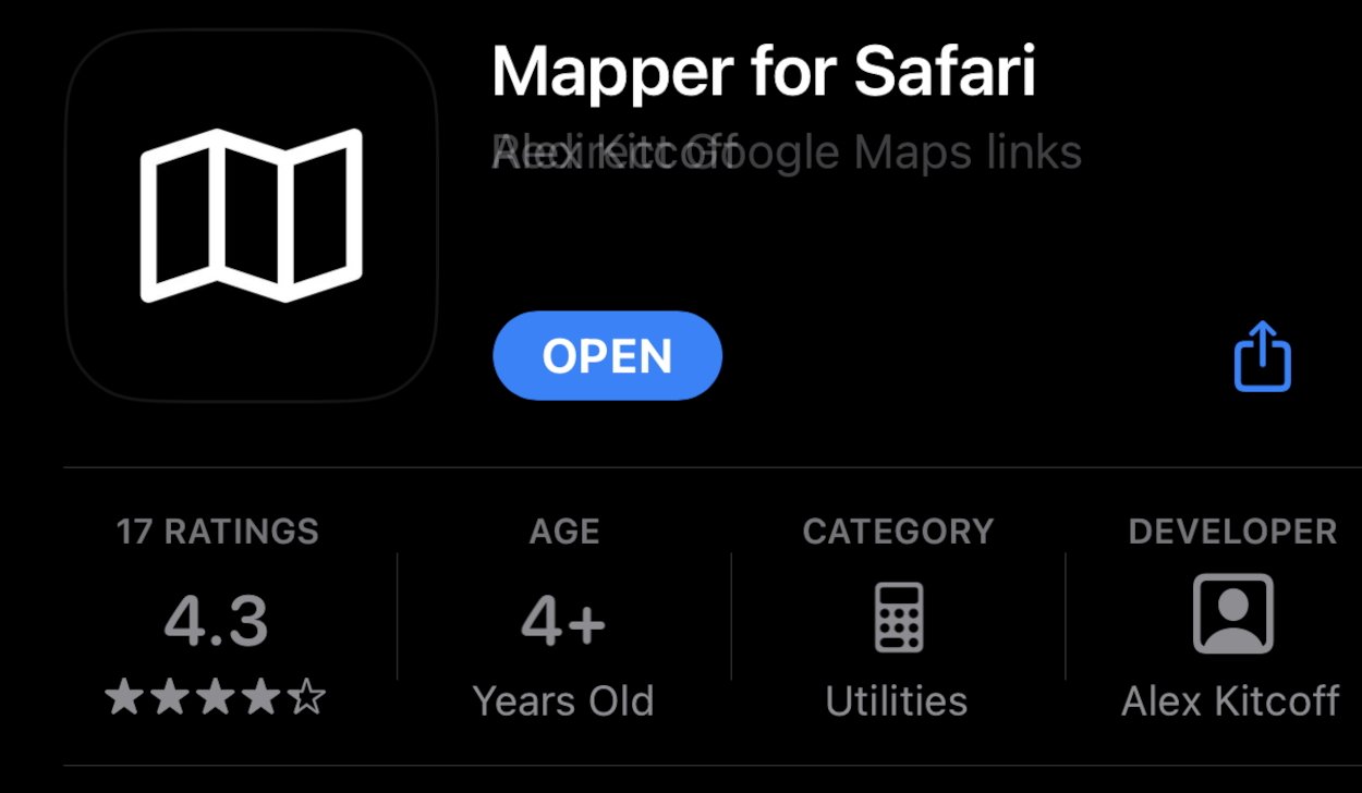 Страница расширения Mapper в App Store.