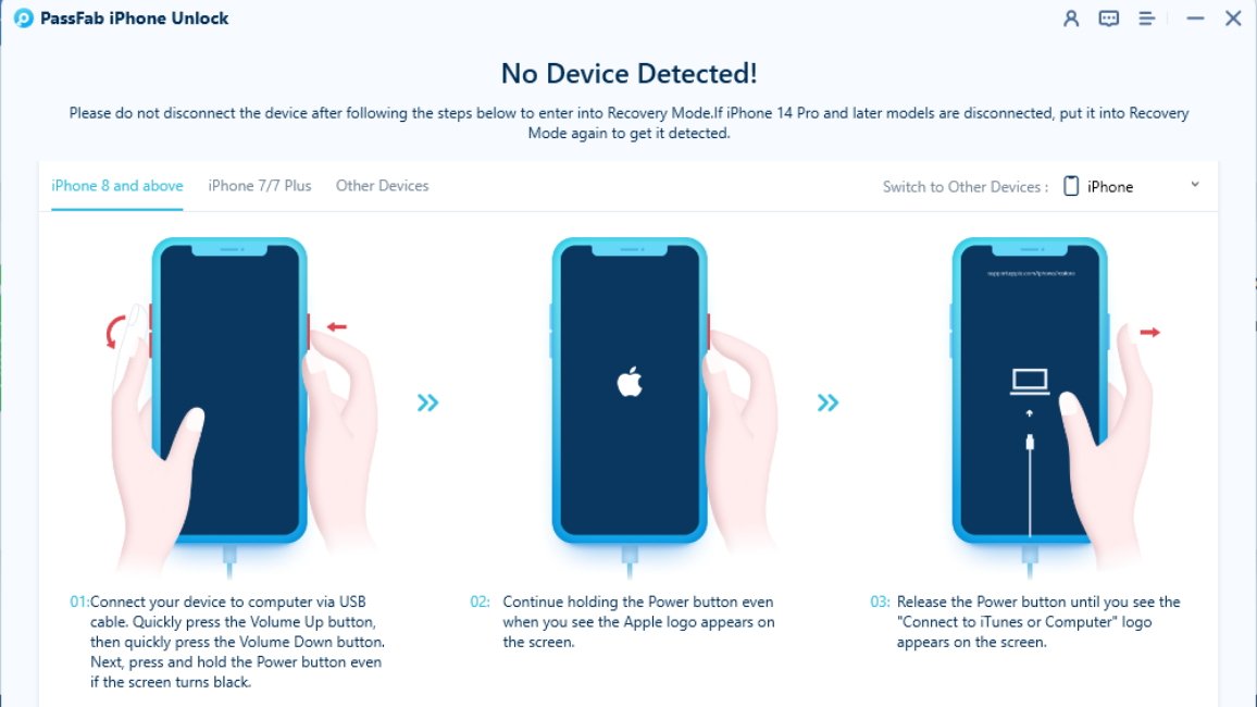 PassFab объяснит, как перевести ваш iPhone в режим восстановления. 