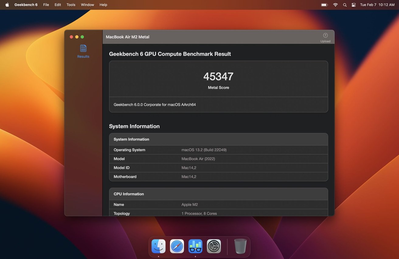 Geekbench 6 на macOS