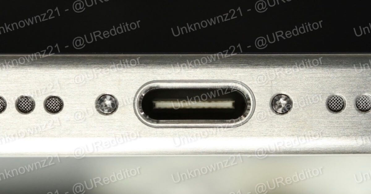 Просочившееся изображение показывает iPhone 15 Pro с портом USB-C и титановым дизайном.