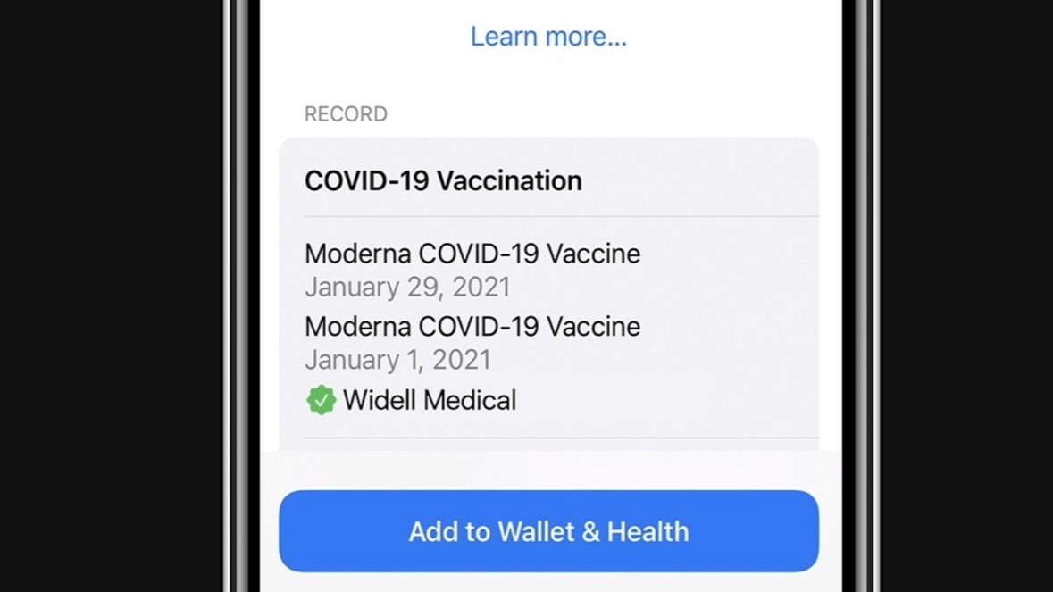 Отсканируйте QR-код, чтобы добавить запись о вакцинации в Apple Wallet.