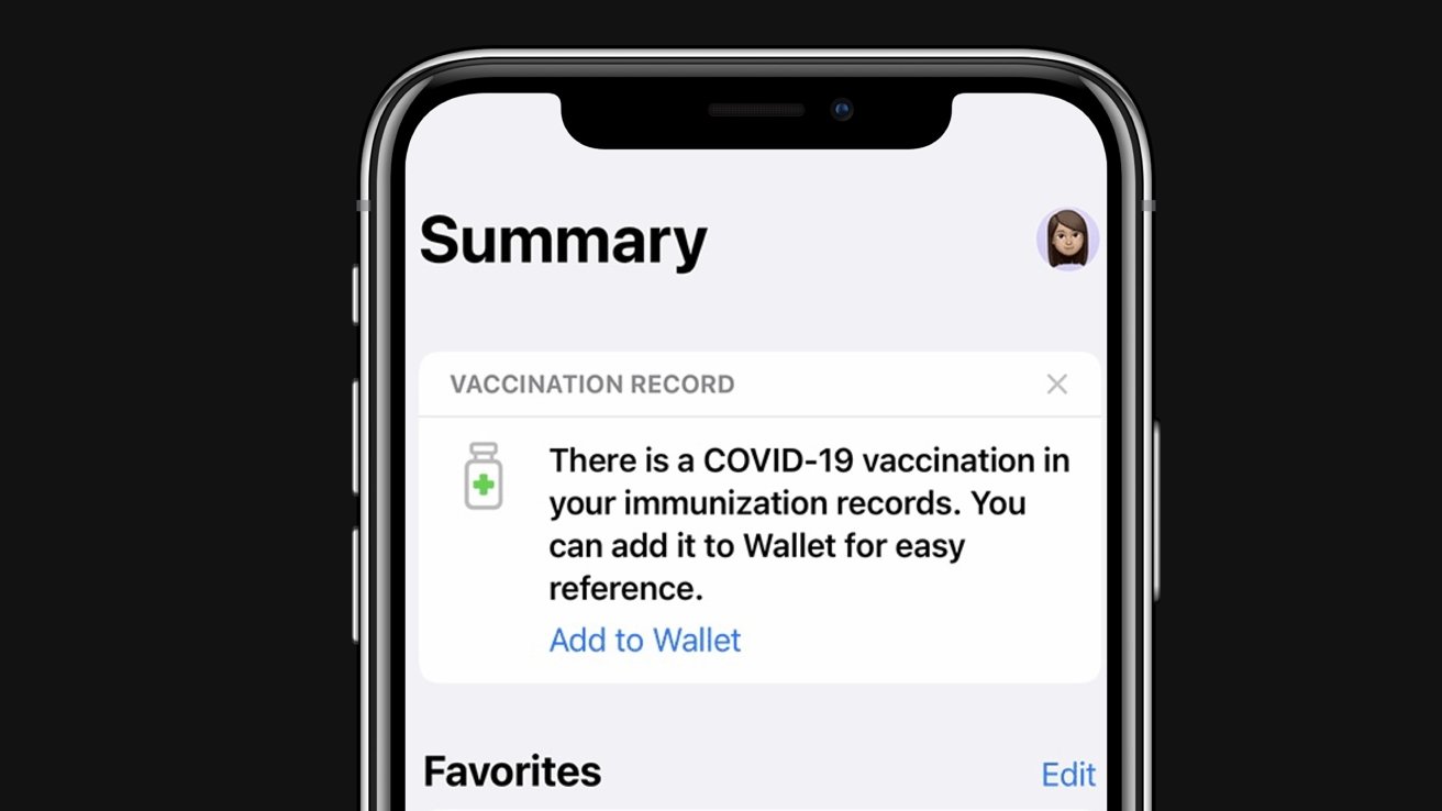 Получите доступ к своей существующей поддающейся проверке записи о прививках, хранящейся в приложении «Здоровье», и перенесите ее в свой Apple Wallet.