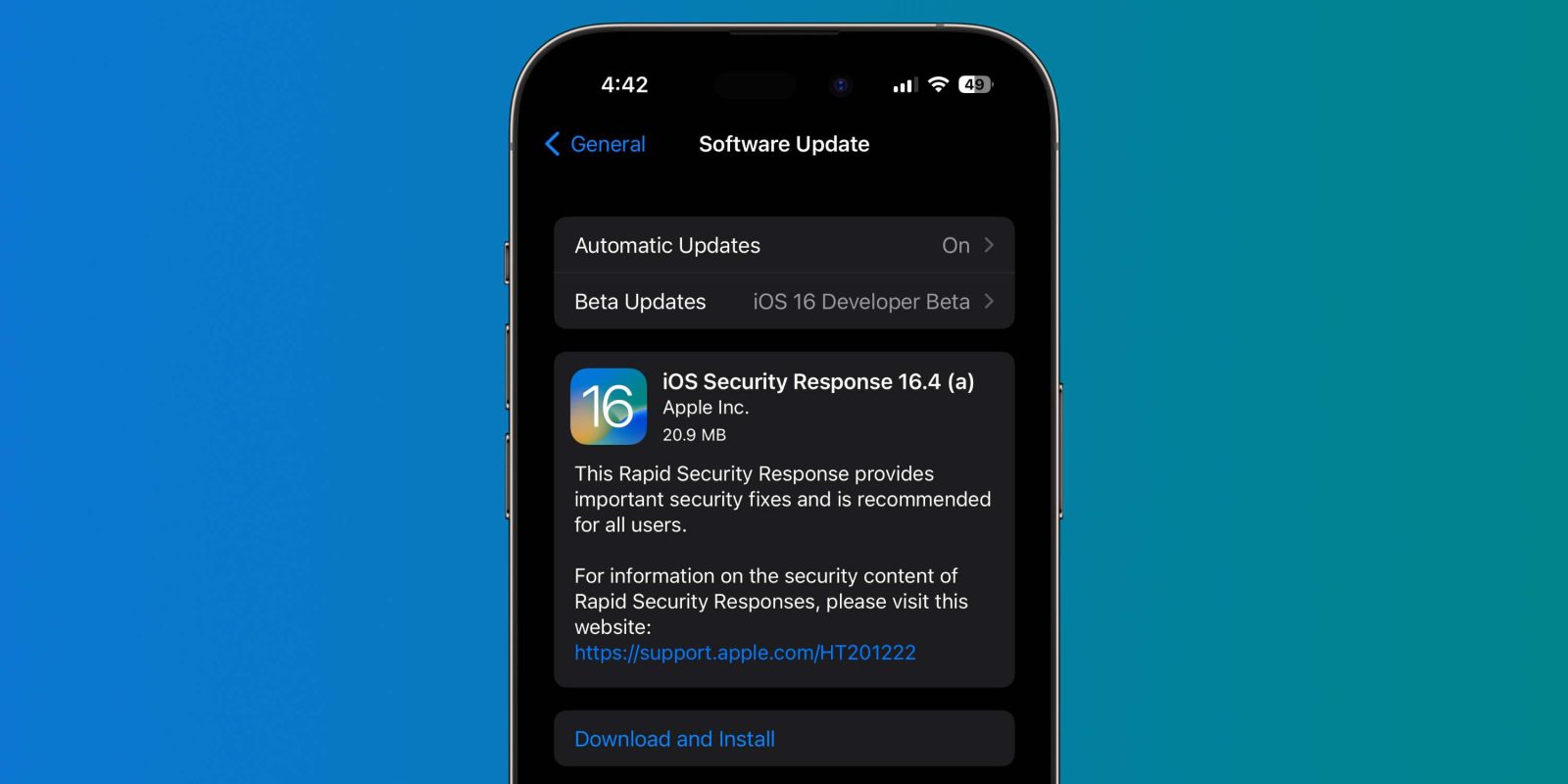 iOS 16.4 превзошла Rapid Security Res