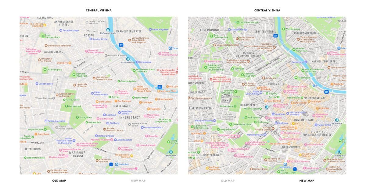 Apple тестирует перестроенные карты Apple Maps в шести новых странах Центральной Европы