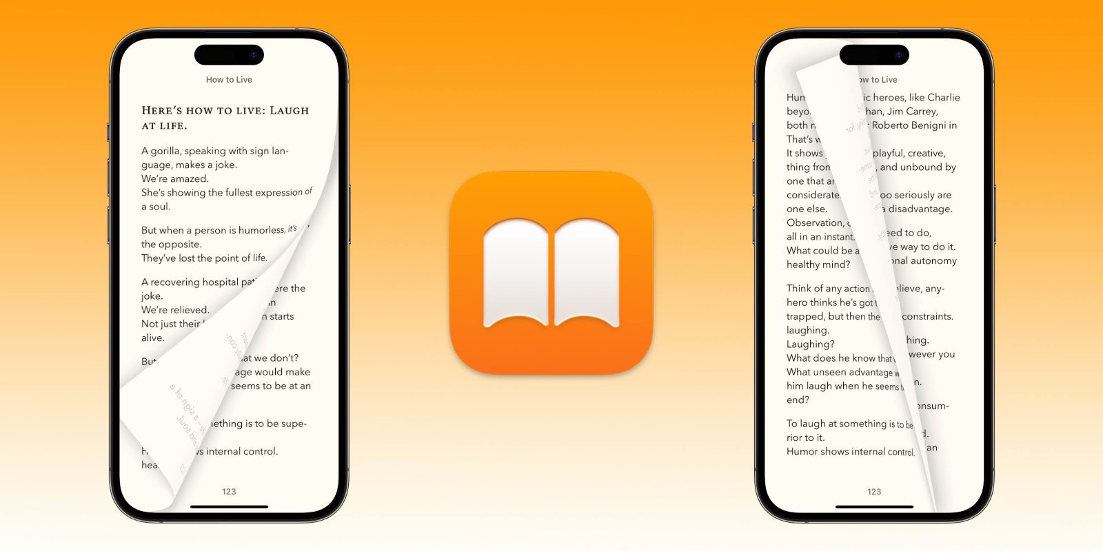 Эффект перелистывания страниц Apple Books