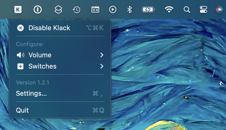Звуковые эффекты механической клавиатуры Klack для Mac 3