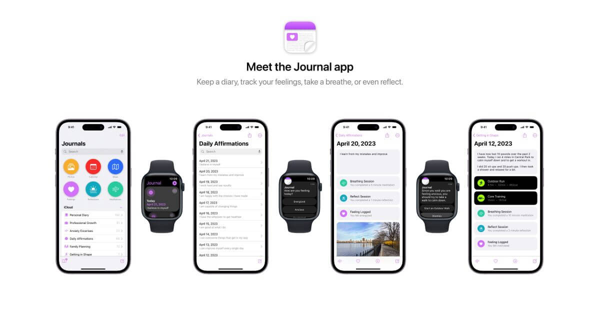 Concept представляет дизайн приложения «Журнал», о котором ходят слухи, в iOS 17