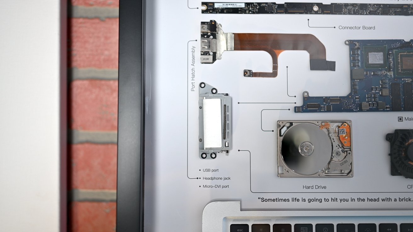 Обзор крупным планом на внутренности MacBook Air