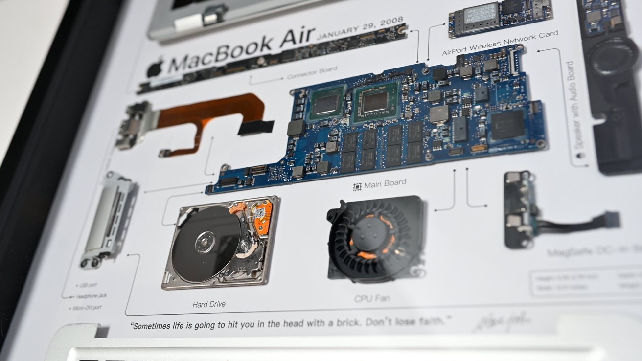 Обзор крупным планом на внутренности MacBook Air