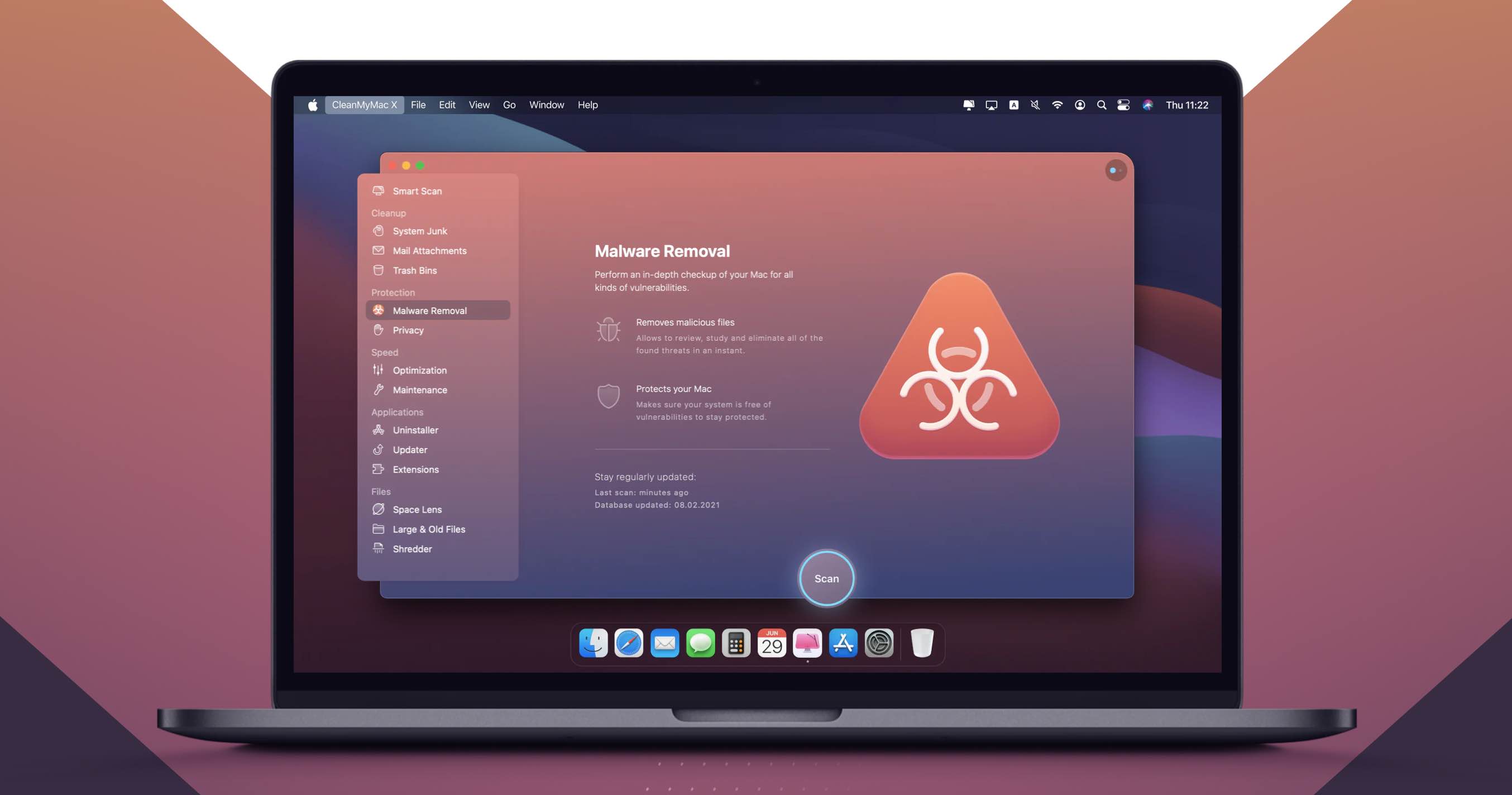 Сканер вирусов для Mac CleanMyMac X
