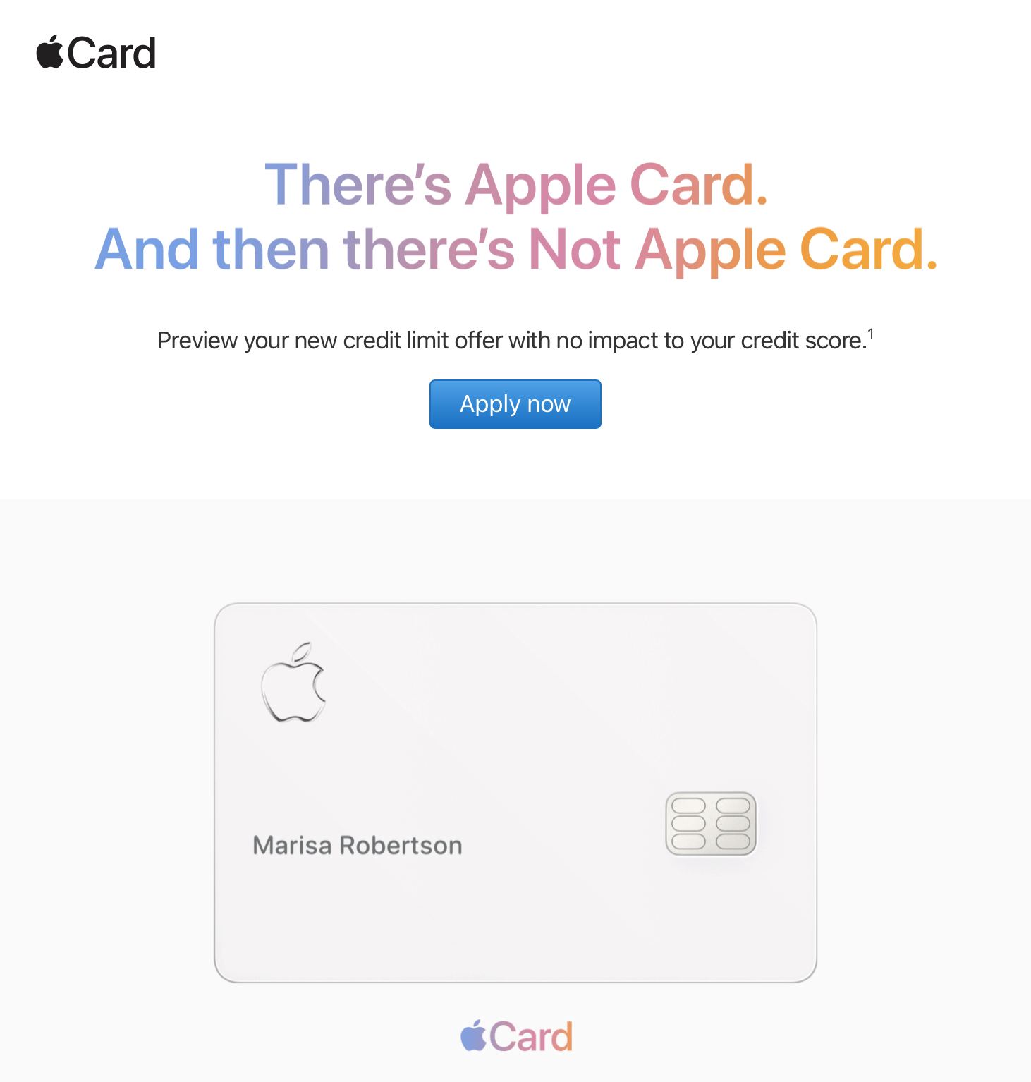 Предварительный просмотр кредитного лимита Apple Card