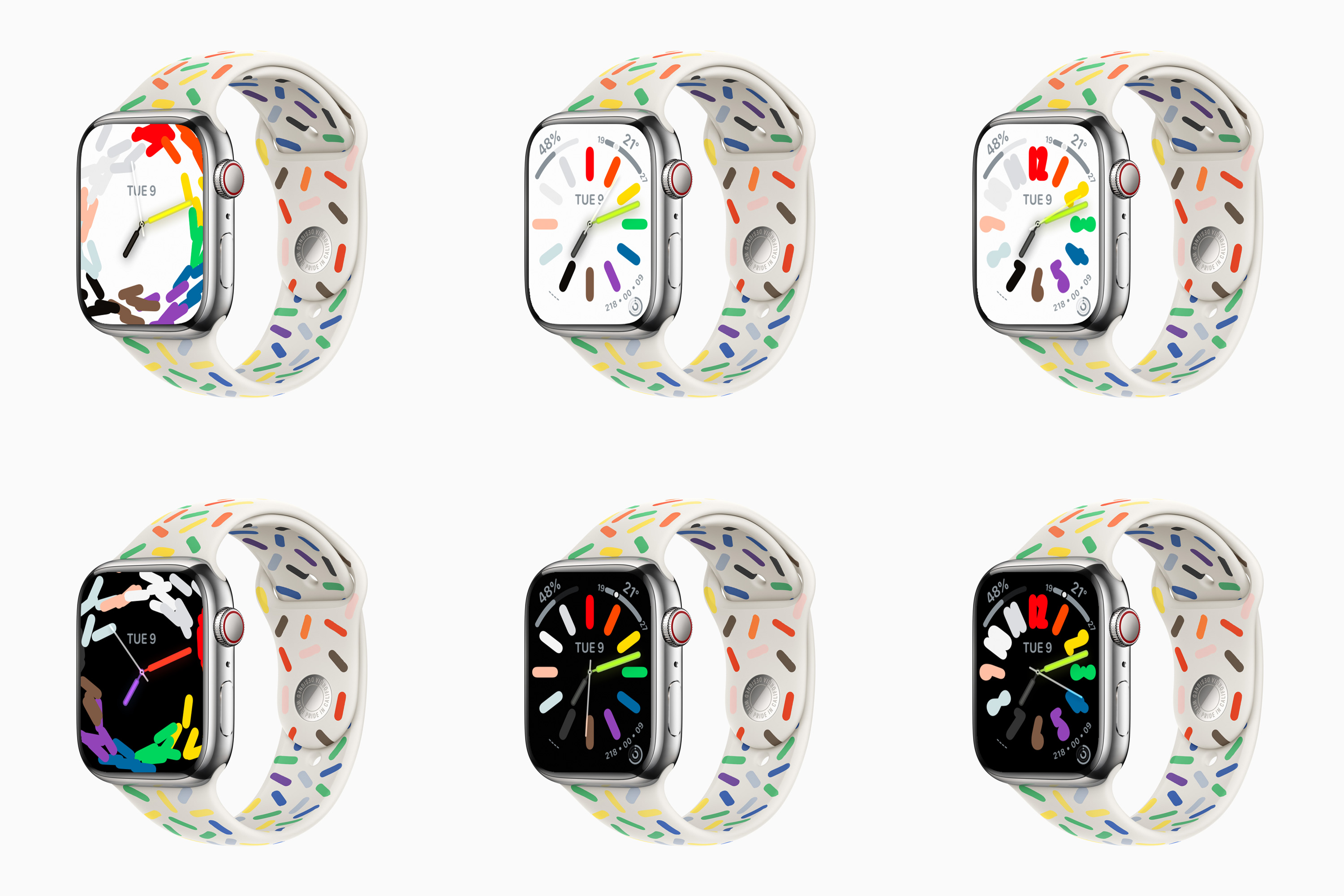 Вот более пристальный взгляд на новую тему Pride 2023 года для Apple Watch и iPhone.