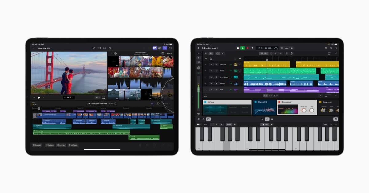 Apple объявляет о выпуске Final Cut Pro и Logic Pro для iPad