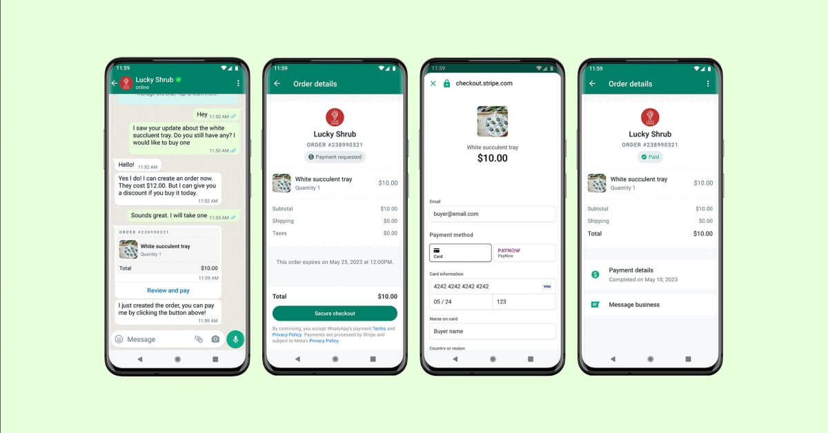Пользователи WhatsApp в Сингапуре теперь могут платить продавцам из приложения