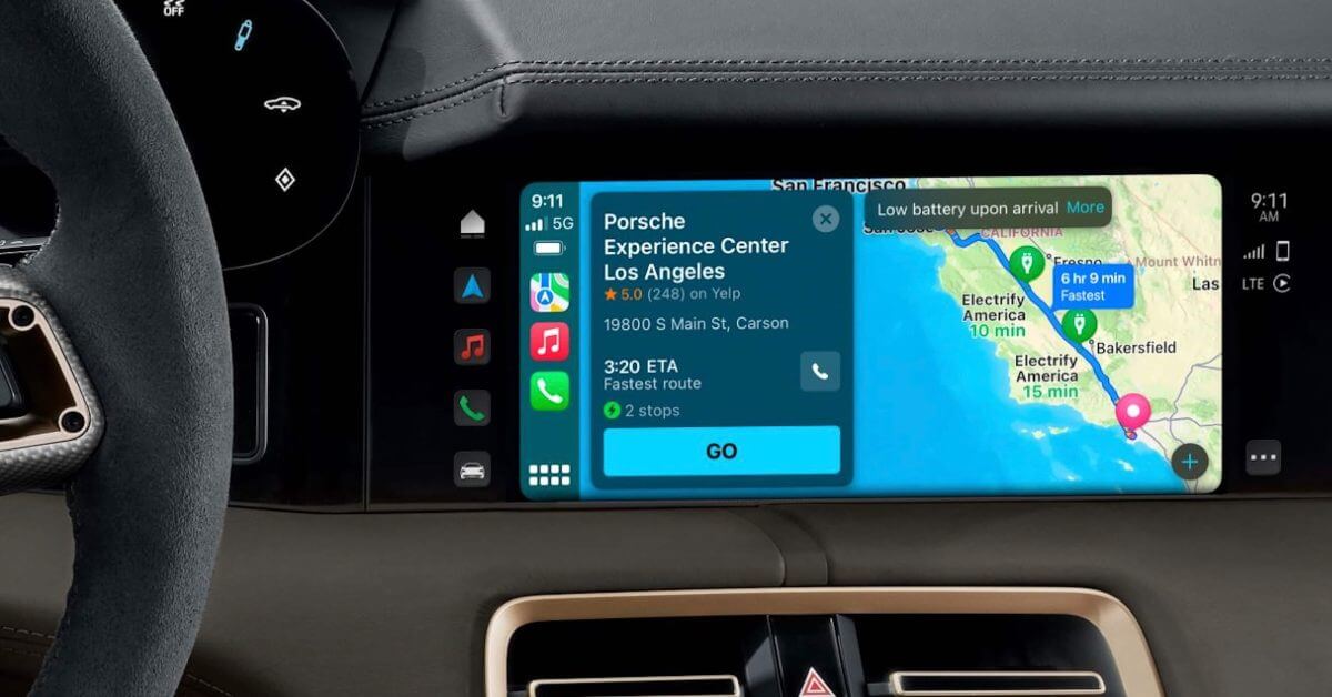 Маршрутизация Apple Maps EV распространяется на Porsche Taycan