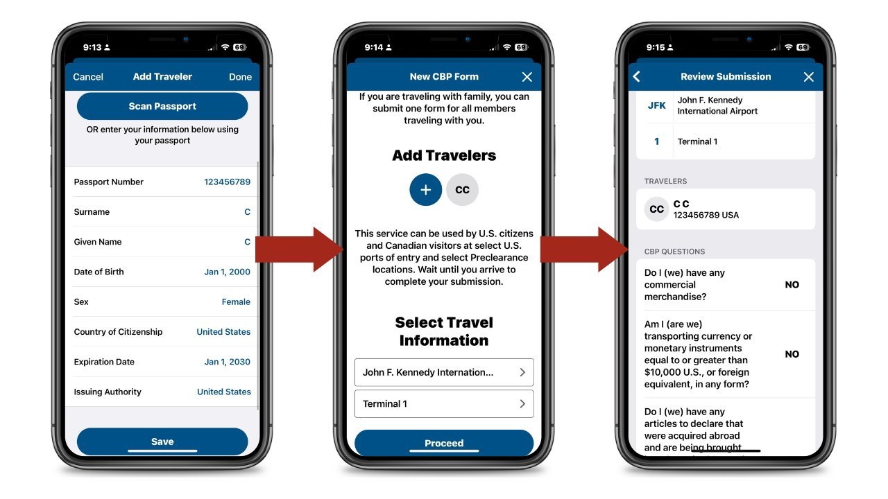 Мобильное приложение паспортного контроля CBP