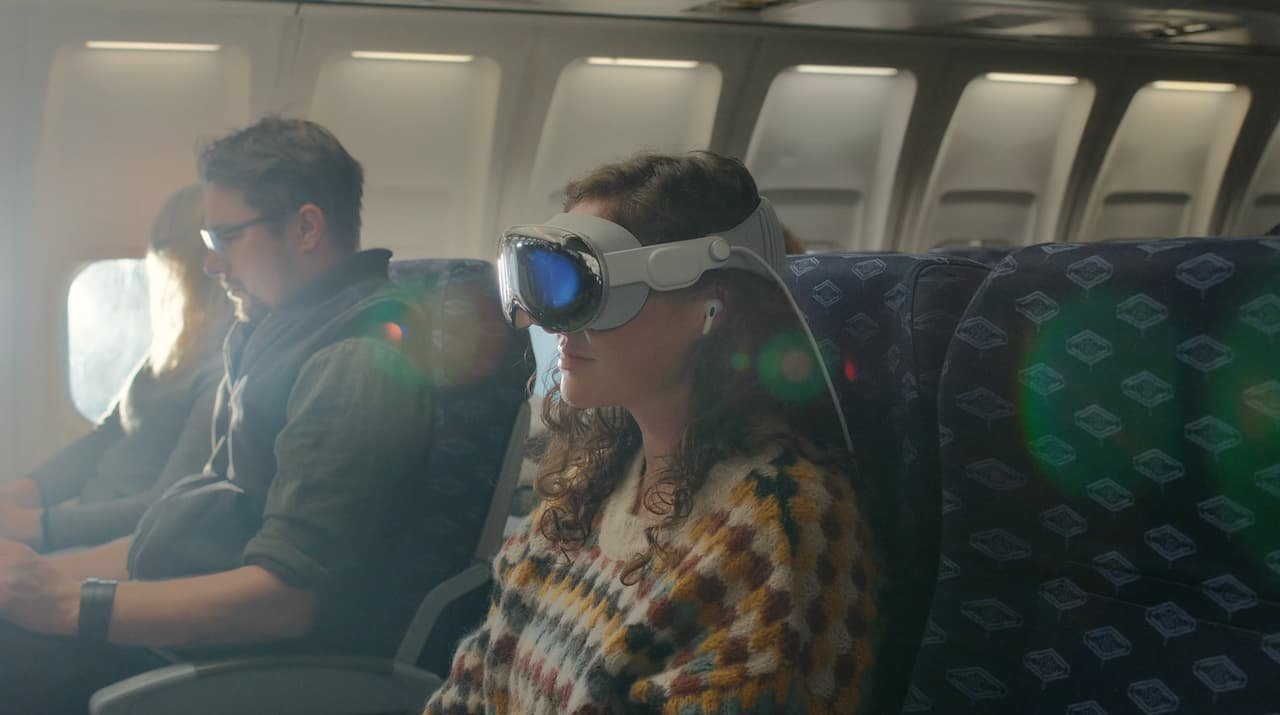 Apple Vision Pro в самолете