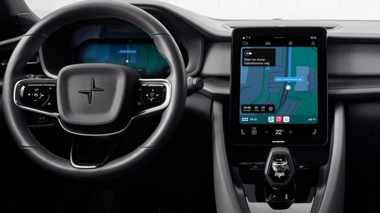 Автомобили Polestar получают полноэкранные карты Apple Maps на дисплее водителя