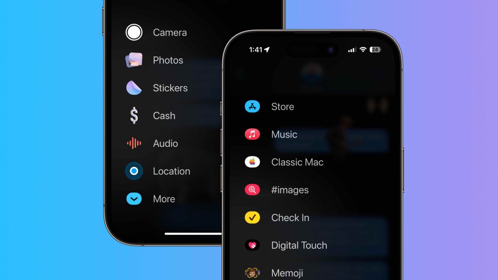 Где находятся приложения iMessage в iOS 17