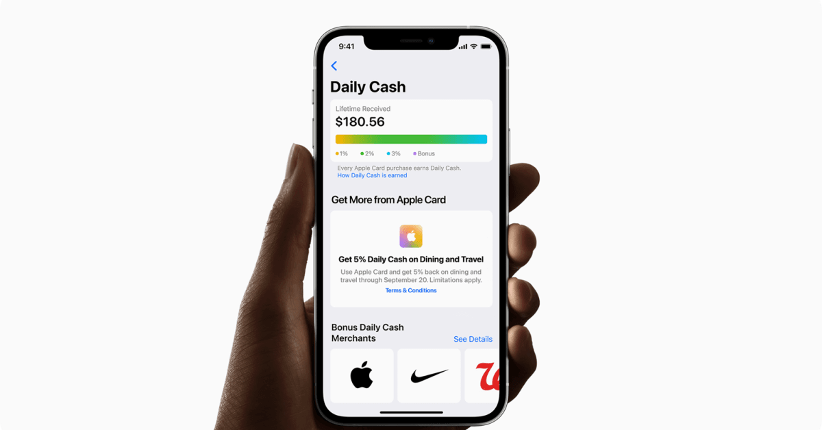 Apple Card дает избранным пользователям ежедневный кэшбэк до 1300 долларов США на путешествия и питание