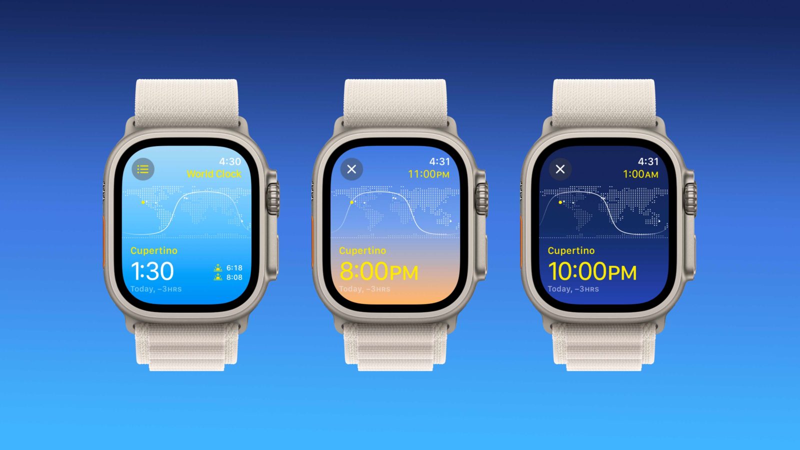 приложение мирового времени Apple Watch watchOS 10