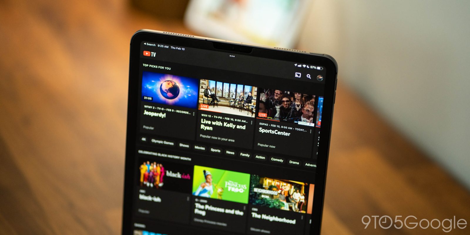 YouTube TV частично сломан на iOS с замороженным контентом