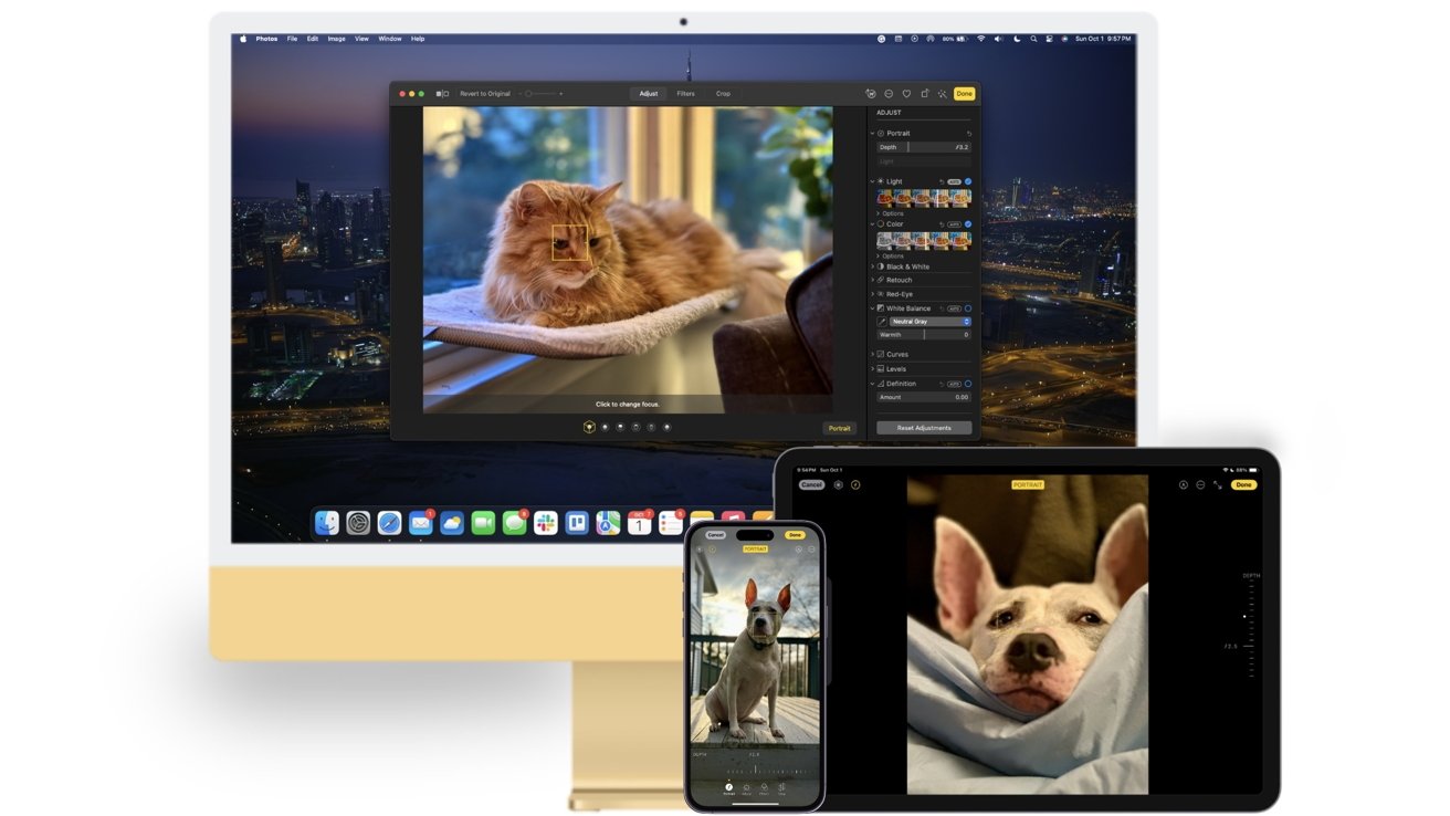 Mac, iPhone и &  iPad меняет точки фокусировки на разных портретных фотографиях