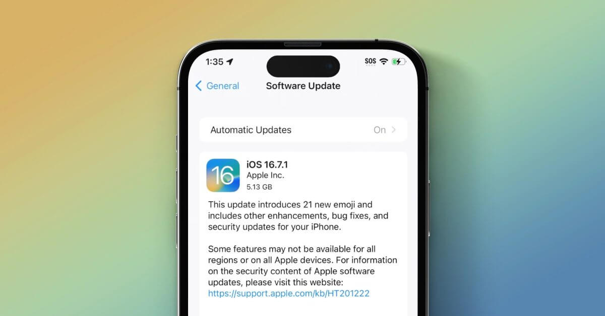 Apple выпускает iOS 16.7.1 с важными исправлениями безопасности для пользователей, не использующих iOS 17