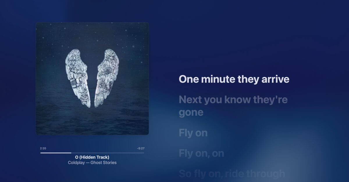 Как просмотреть тексты песен Apple Music в полноэкранном режиме на Mac