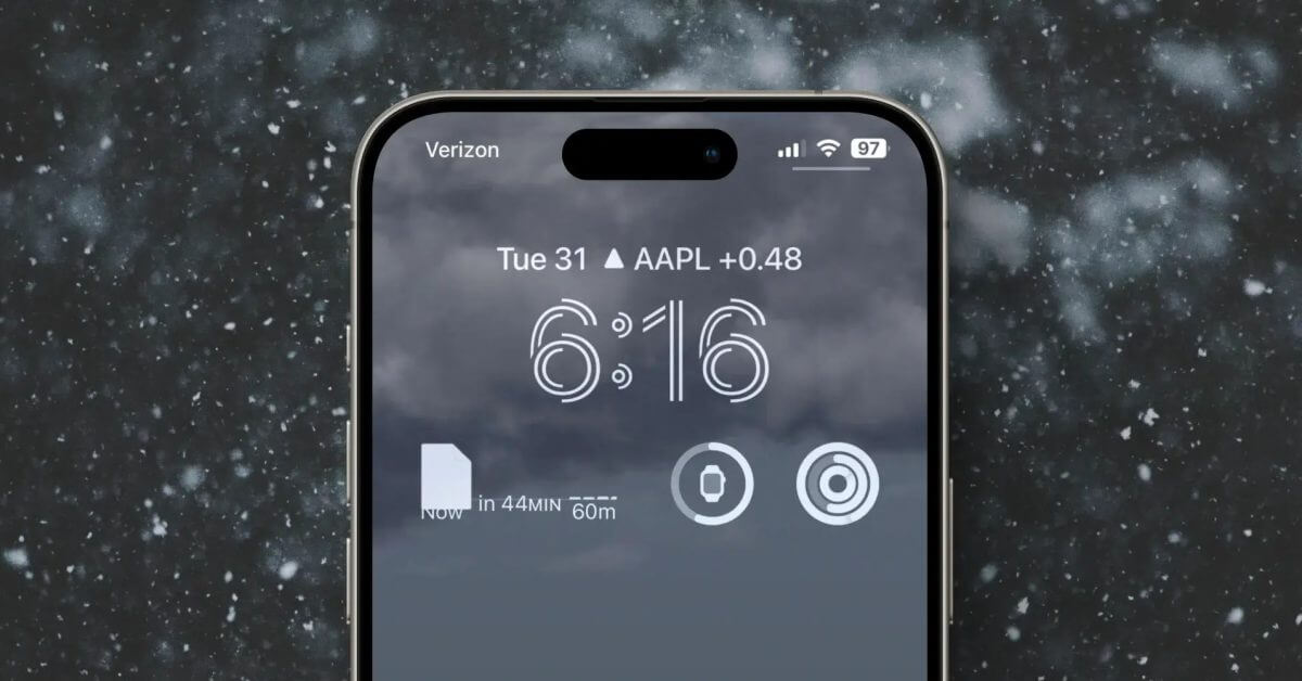 Виджет Apple Weather показывает значок файла вместо снега