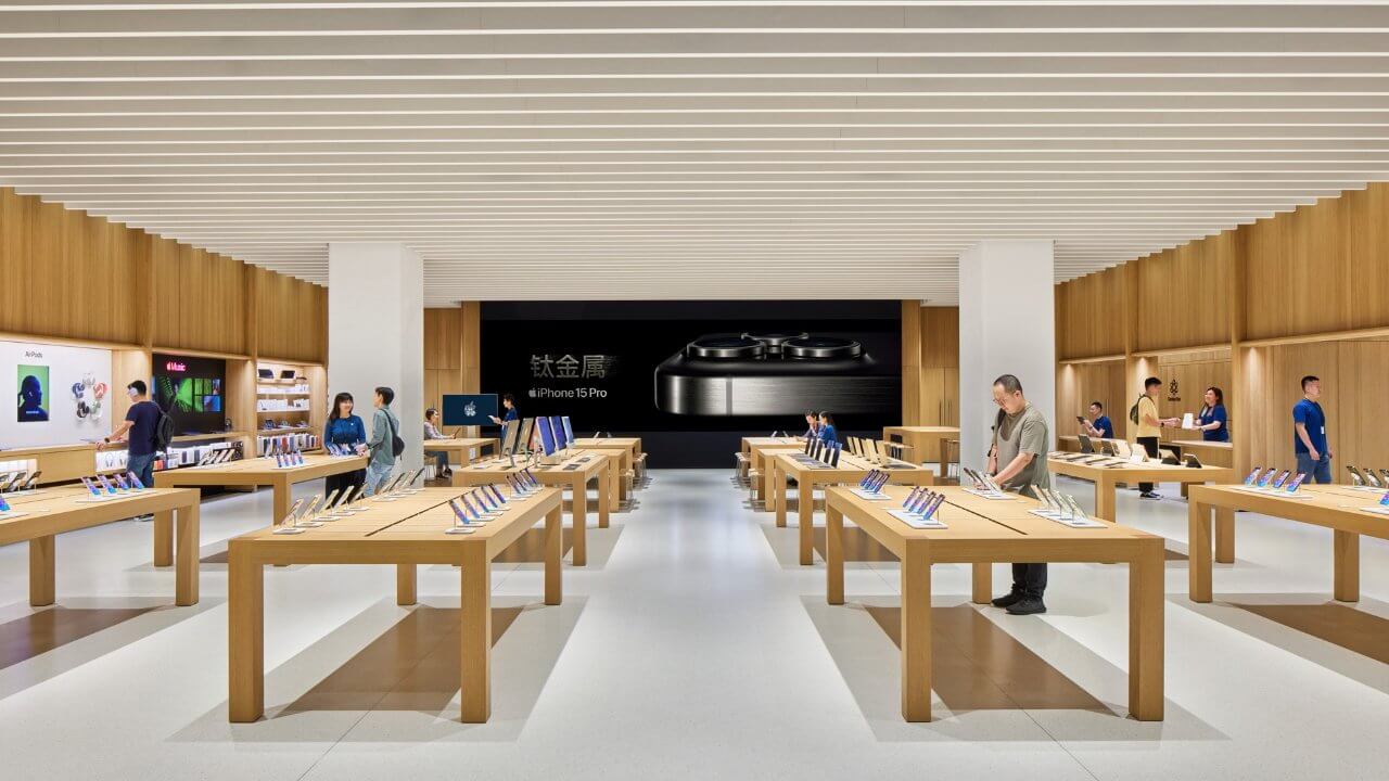Последний китайский магазин Apple перенял дизайн Apple Tysons в США