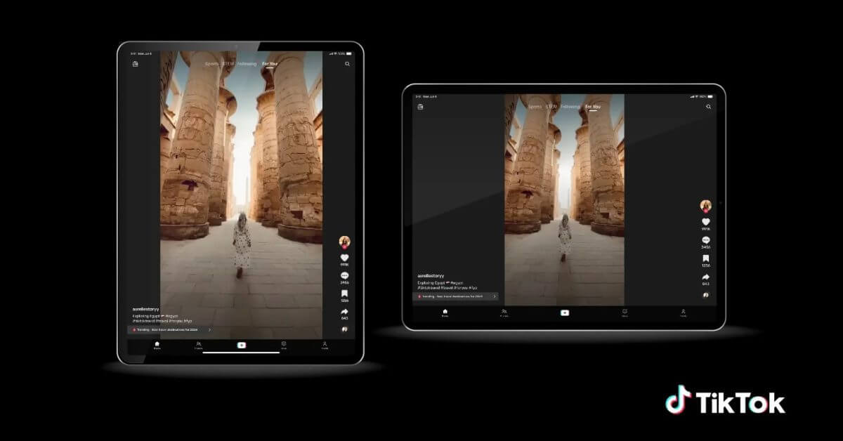 TikTok обновляет приложение для iPad, добавляя новые навигационные панели, улучшенную видеопотоку и многое другое