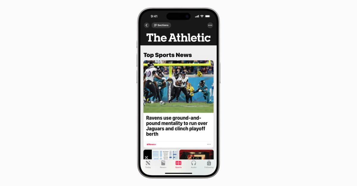 Apple News+ теперь включает спортивные репортажи из The Athletic, скоро появится Wirecutter
