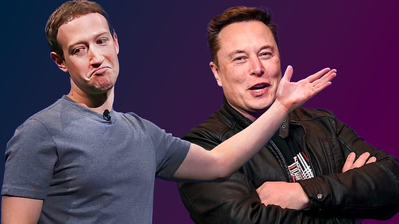 Мастер боевых искусств и генеральный директор Meta Марк Цукерберг [left]насмешник Кейджа и генеральный директор Tesla Илон Маск [right]