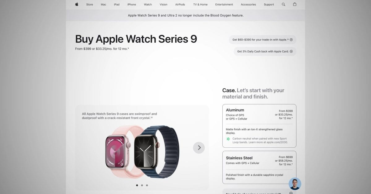 Как Apple информирует покупателей об модифицированных Apple Watch Series 9 и Ultra 2