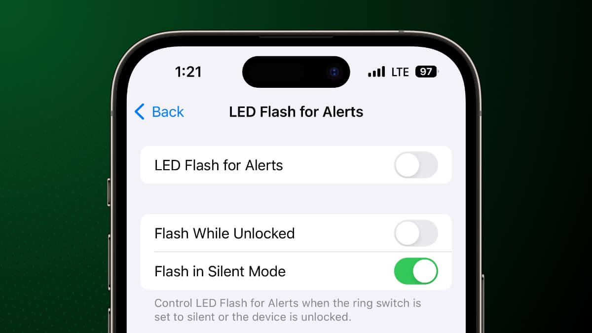 Заставьте световой индикатор iPhone мигать для оповещений в iOS 17