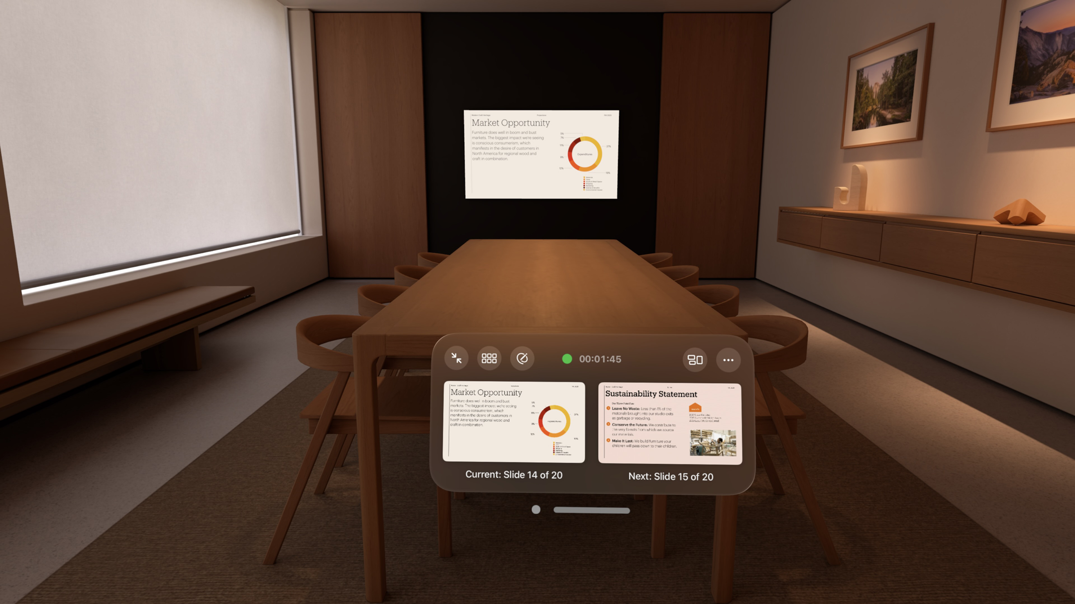 Галерея: подробный обзор того, как выглядит Keynote на Apple Vision Pro.