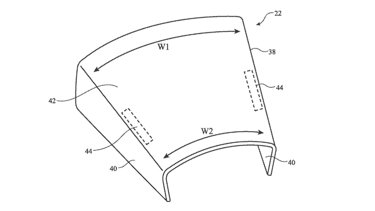 Фрагмент патента, показывающий кольцеобразное устройство, предназначенное для ношения на верхней части пальца.