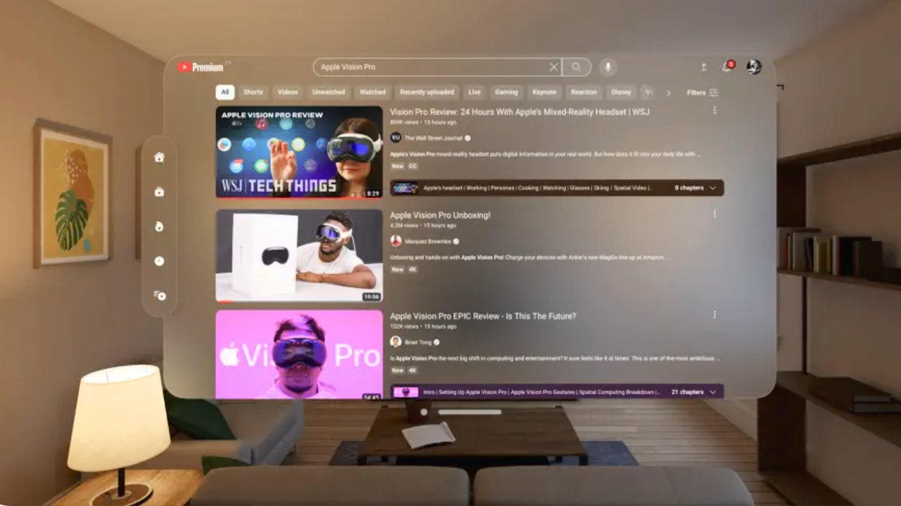 Лучшее приложение YouTube Apple Vision Pro от стороннего производителя