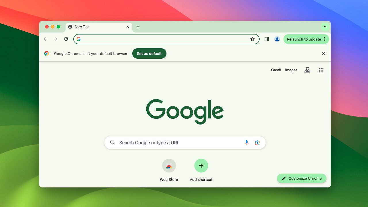 Браузер Chrome предлагает пользователю изменить браузер по умолчанию на Chrome.