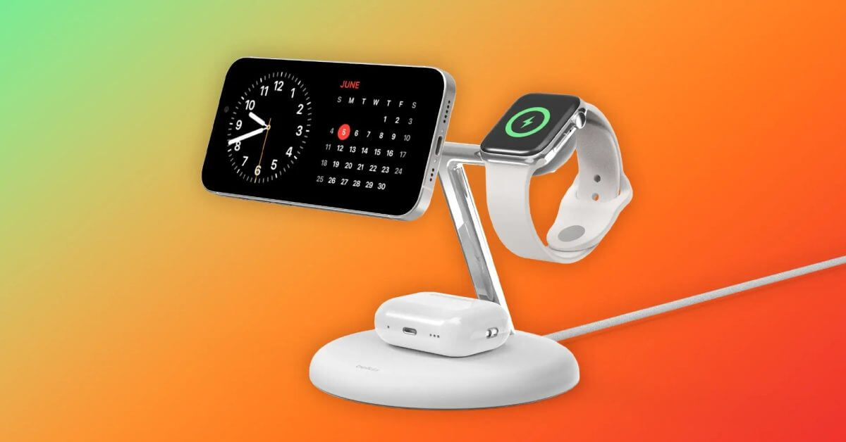 Магнитная подставка Belkin Qi2 3-в-1 с быстрой зарядкой для iPhone и Apple Watch мощностью 15 Вт уже доступна