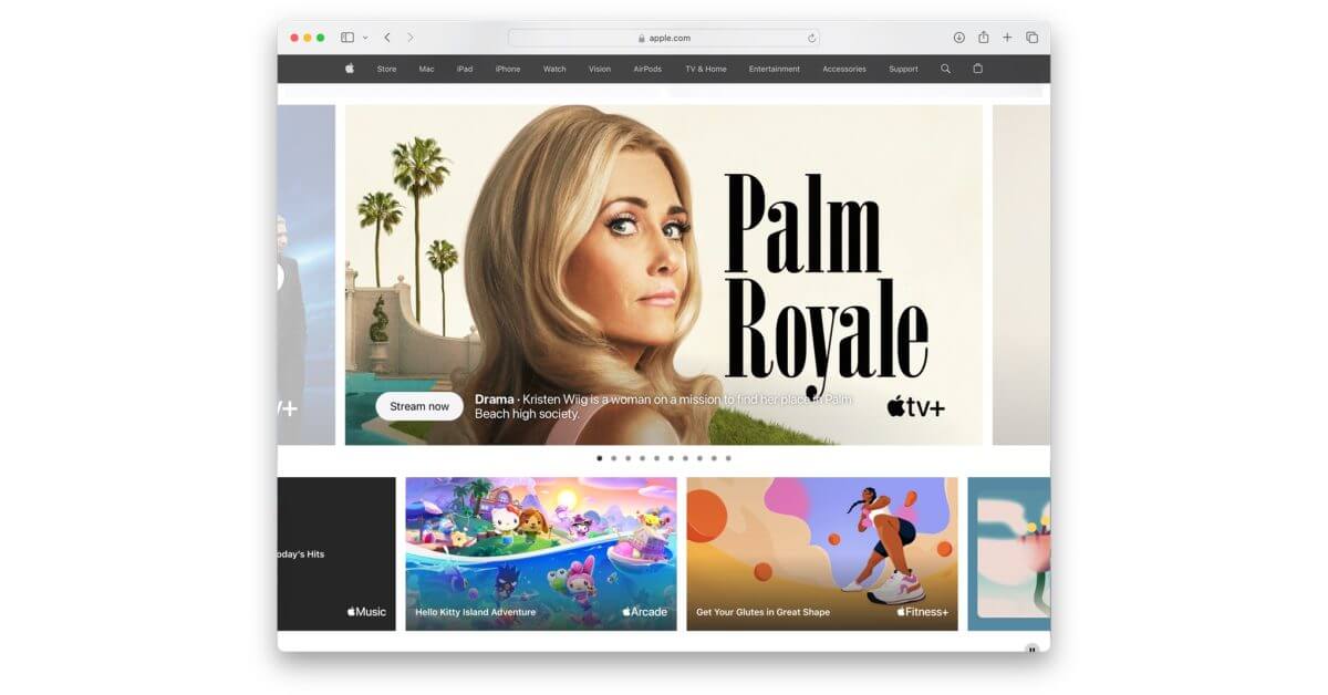 Apple обновляет домашнюю страницу новой каруселью услуг с контентом «Музыка», «Аркады» и «Фитнес»