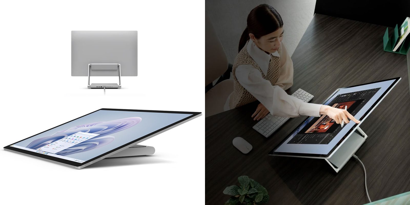 Подсказка о сенсорном экране iMac в стиле Microsoft Surface Studio (показано)
