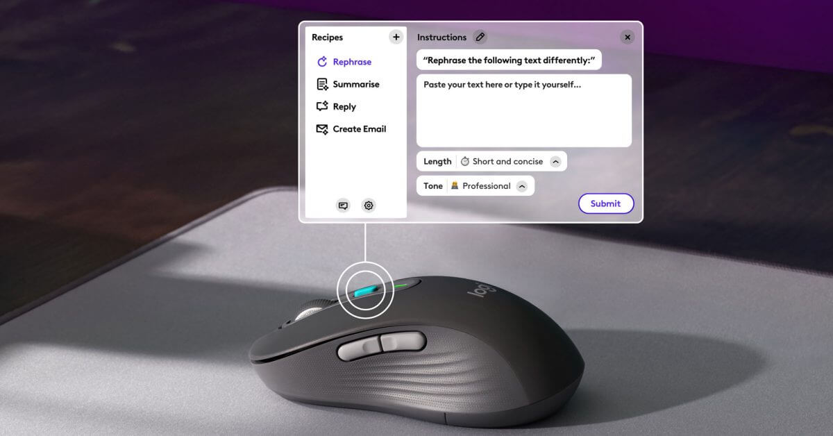 Новейшая беспроводная мышь Logitech оснащена кнопкой ChatGPT